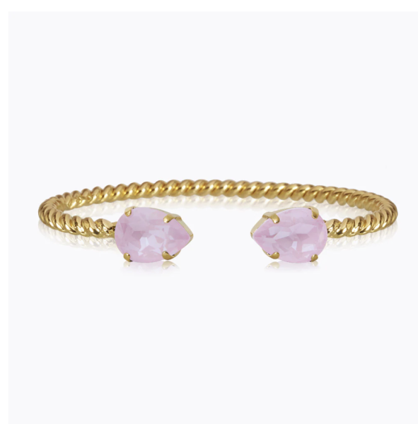 Caroline Svedbom Gold Mini Drop Bangle - Soft Pink